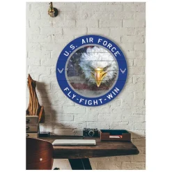 U.S. Air Force Eagle Flag 20 x 20 inch Wood Sign - Made In The USA