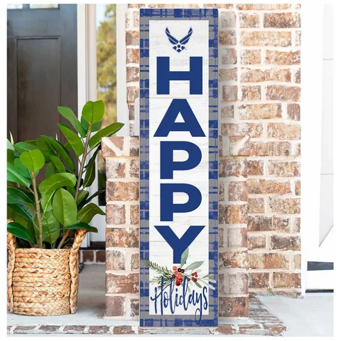 U.S. Air Force Happy Holidays 11 x 46 inch Leaner Sign - Made In The USA