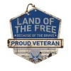 U.S. Air Force Land of the Free Veteran Rustic Badge 20 x 20 inch Sign