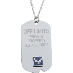 US Air Force 'Off Limits' Crest Craft Dog Tag Necklace