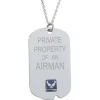 US Air Force 'Property Of' Crest Craft Dog Tag Necklace