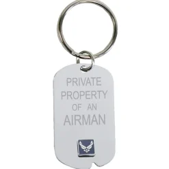 US Air Force 'Property Of' Crest Craft Dog Tag Keychain