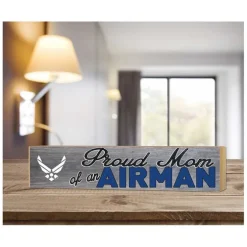 U.S. Air Force Proud Mom 3 x 13 inch Wood Sign - Made In The USA