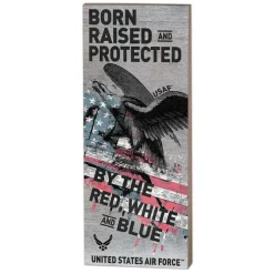 U.S. Air Force Red White & Blue 7 x 18 inch Wood Sign- Made In The USA