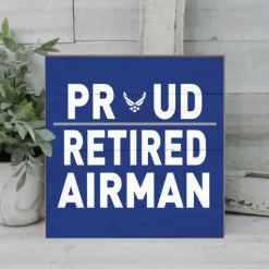 U.S. Air Force Retired 10 x 10 inch Wood Sign - Made In The USA