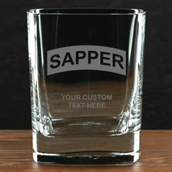 US Army 'Build Your Glass' Personalized 11.5 oz. Square Double Old Fashioned Whiskey Glass