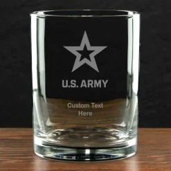 US Army 'Build Your Glass' Personalized 14 oz. Double Old Fashioned Whiskey Glass
