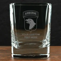 US Army 'Build Your Glass' Personalized 11.5 oz. Square Double Old Fashioned Whiskey Glass