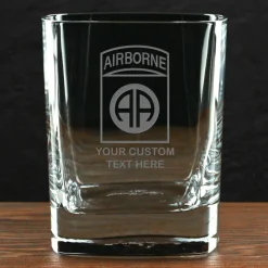US Army 'Build Your Glass' Personalized 11.5 oz. Square Double Old Fashioned Whiskey Glass