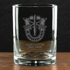 US Army 'Build Your Glass' Personalized 14 oz. Double Old Fashioned Whiskey Glass
