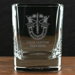 US Army 'Build Your Glass' Personalized 11.5 oz. Square Double Old Fashioned Whiskey Glass