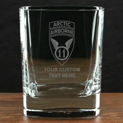 US Army 'Build Your Glass' Personalized 11.5 oz. Square Double Old Fashioned Whiskey Glass