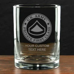 US Army 'Build Your Glass' Personalized 14 oz. Double Old Fashioned Whiskey Glass