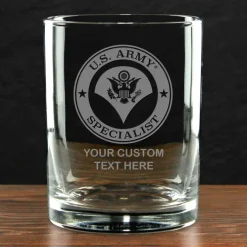 US Army 'Build Your Glass' Personalized 14 oz. Double Old Fashioned Whiskey Glass