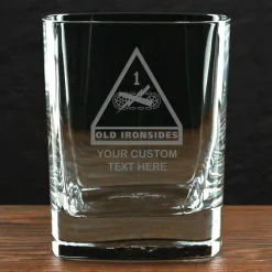 US Army 'Build Your Glass' Personalized 11.5 oz. Square Double Old Fashioned Whiskey Glass