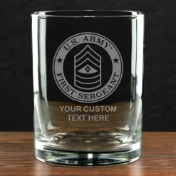 US Army 'Build Your Glass' Personalized 14 oz. Double Old Fashioned Whiskey Glass