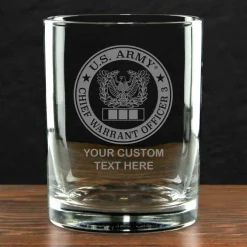 US Army 'Build Your Glass' Personalized 14 oz. Double Old Fashioned Whiskey Glass