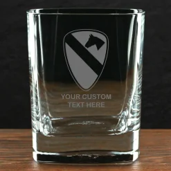 US Army 'Build Your Glass' Personalized 11.5 oz. Square Double Old Fashioned Whiskey Glass