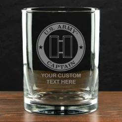 US Army 'Build Your Glass' Personalized 14 oz. Double Old Fashioned Whiskey Glass