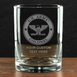 US Army 'Build Your Glass' Personalized 14 oz. Double Old Fashioned Whiskey Glass