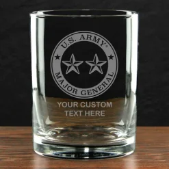 US Army 'Build Your Glass' Personalized 14 oz. Double Old Fashioned Whiskey Glass