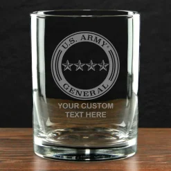 US Army 'Build Your Glass' Personalized 14 oz. Double Old Fashioned Whiskey Glass