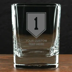 US Army 'Build Your Glass' Personalized 11.5 oz. Square Double Old Fashioned Whiskey Glass