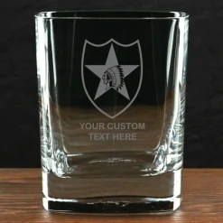 US Army 'Build Your Glass' Personalized 11.5 oz. Square Double Old Fashioned Whiskey Glass