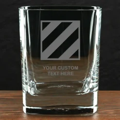 US Army 'Build Your Glass' Personalized 11.5 oz. Square Double Old Fashioned Whiskey Glass