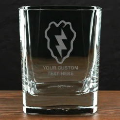 US Army 'Build Your Glass' Personalized 11.5 oz. Square Double Old Fashioned Whiskey Glass