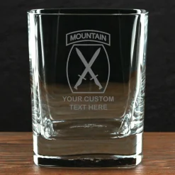 US Army 'Build Your Glass' Personalized 11.5 oz. Square Double Old Fashioned Whiskey Glass