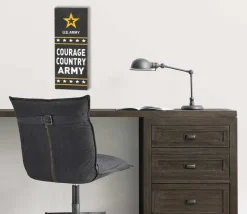 U.S. Army Courage Country 7 x 18 inch Wood Sign- Made In The USA