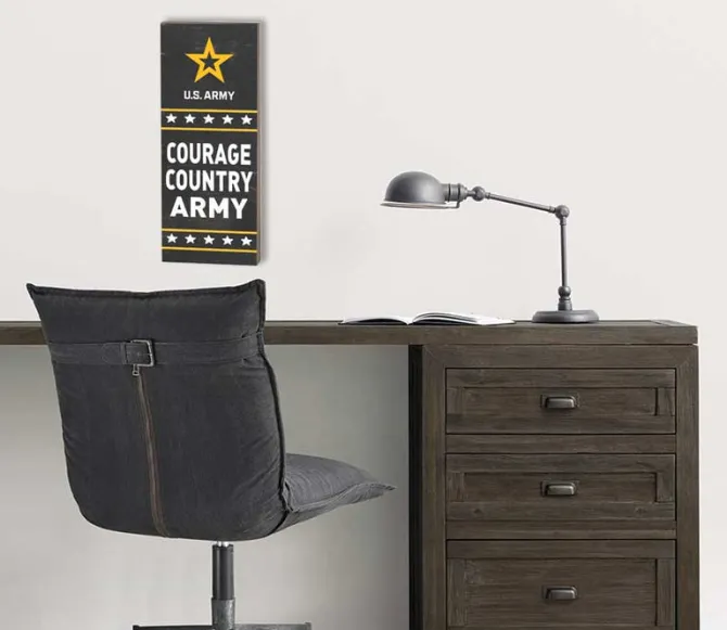 U.S. Army Courage Country 7 x 18 inch Wood Sign- Made In The USA