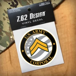US Army E-4 Corporal 3.5" Decal by 7.62 Design