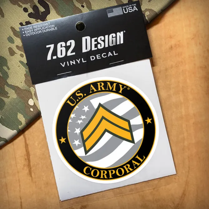 US Army E-4 Corporal 3.5" Decal by 7.62 Design