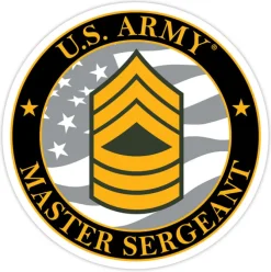US Army E-8 Master Sergeant 3.5" Decal by 7.62 Design