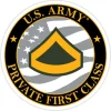 US Army E-3 Private First Class 3.5" Decal by 7.62 Design