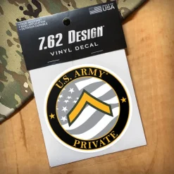 US Army E-2 Private 3.5" Decal by 7.62 Design
