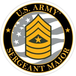 US Army E-9 Sergeant Major 3.5" Decal by 7.62 Design
