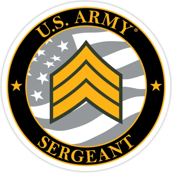 US Army E-5 Sergeant 3.5" Decal by 7.62 Design