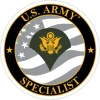 US Army E-4 Specialist 3.5" Decal by 7.62 Design