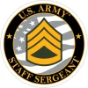 US Army E-6 Staff Sergeant 3.5" Decal by 7.62 Design