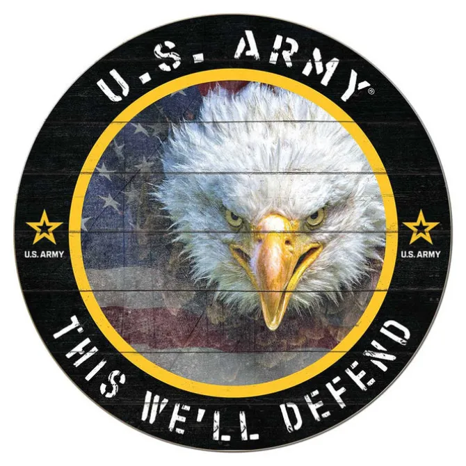 U.S. Army Eagle Flag 20 x 20 inch Wood Sign