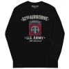 US Army 82nd Airborne - Black Ink Mens Long Sleeve T-Shirt