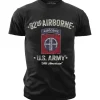 US Army 82nd Airborne - Black Ink Mens T-Shirt