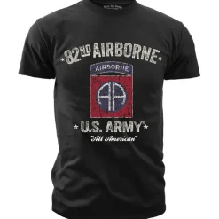 US Army 82nd Airborne - Black Ink Mens T-Shirt