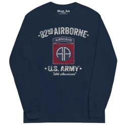 US Army 82nd Airborne - Black Ink Mens Long Sleeve T-Shirt