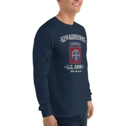 US Army 82nd Airborne - Black Ink Mens Long Sleeve T-Shirt
