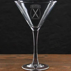US Army Pick Your Design 10 oz. Etched Martini Glass