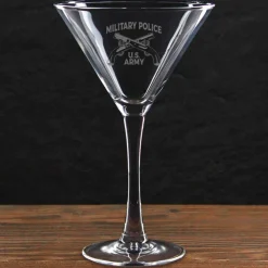 US Army Pick Your Design 10 oz. Etched Martini Glass